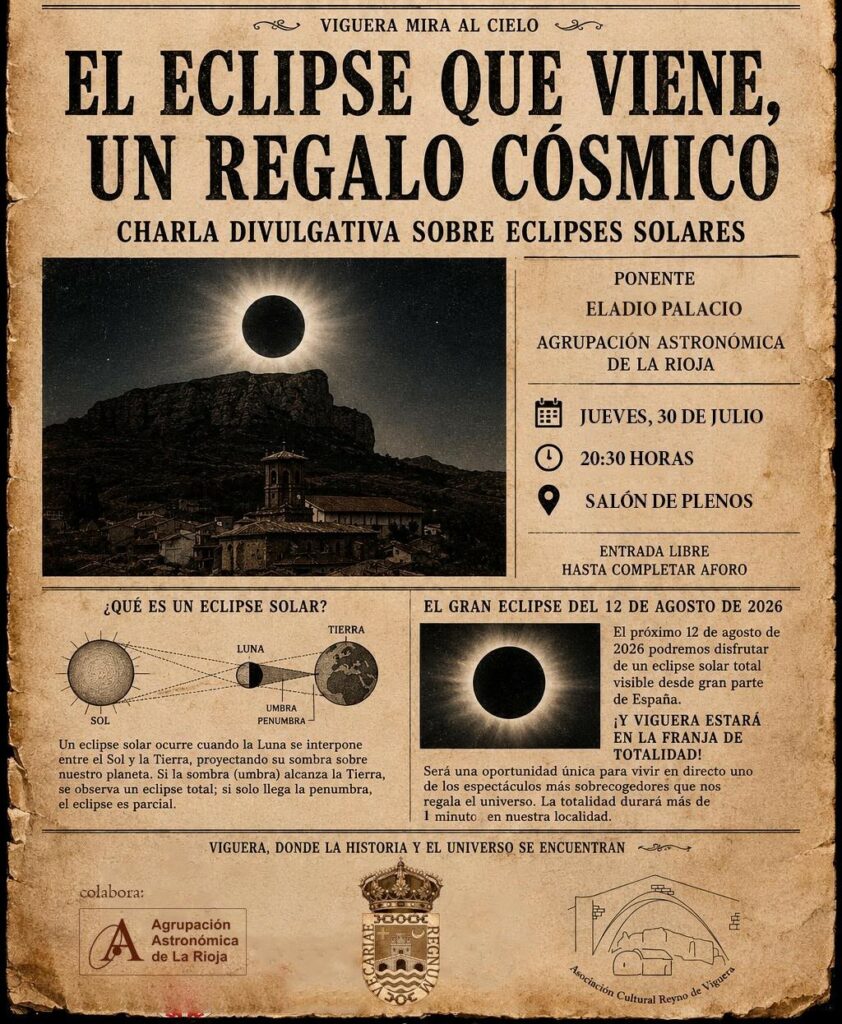 CHARLA DIVULGATIVA: «EL ECLIPSE QUE VIENE, UN REGALO CÓSMICO»