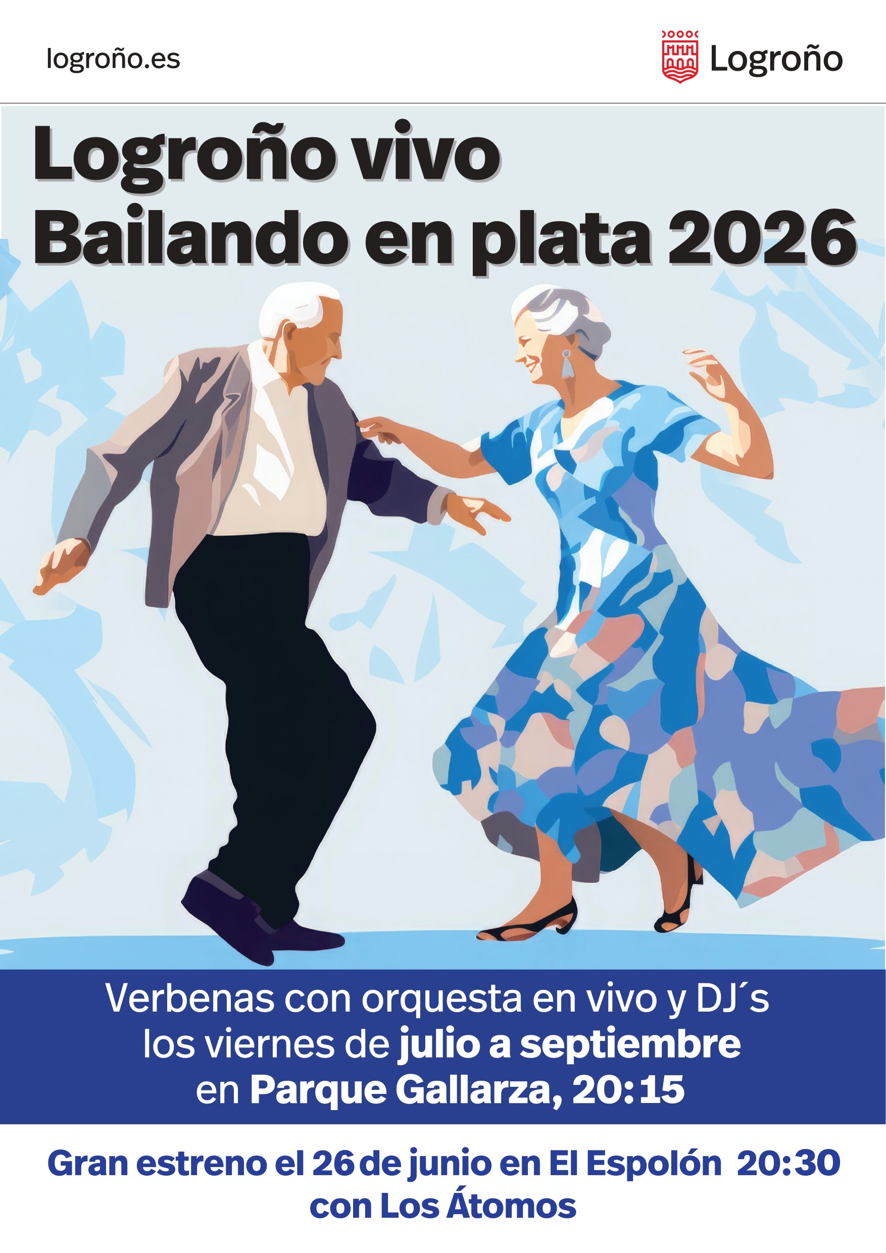 Cartel bailando en plata